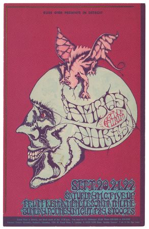Lot #4549 The Stooges, Amboy Dukes, and MC5 1968 Grande Ballroom Handbill - Image 1