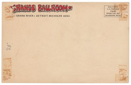 Lot #4549 The Stooges, Amboy Dukes, and MC5 1968 Grande Ballroom Handbill - Image 2