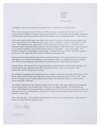 Lot #4074 Jimi Hendrix Experience and The Yardbirds Autograph Album - Image 4