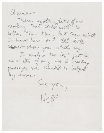 Lot #4529 Richard Hell Autograph Letter Signed