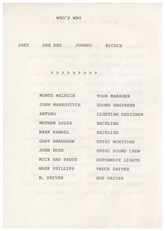 Lot #4510 Ramones 1986 UK Itinerary Booklet - Image 3