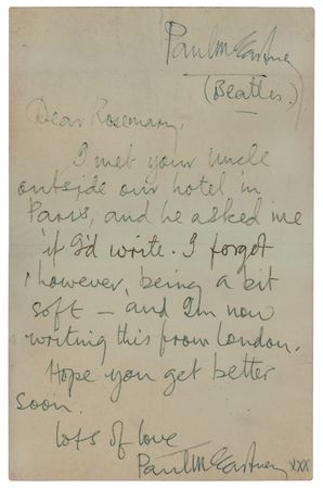 Lot #4061 Paul McCartney Autograph Letter Signed