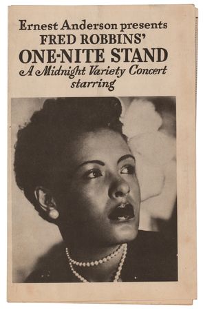 Lot #4205 Billie Holiday 1940s 'One-Nite Stand' Program - Image 1
