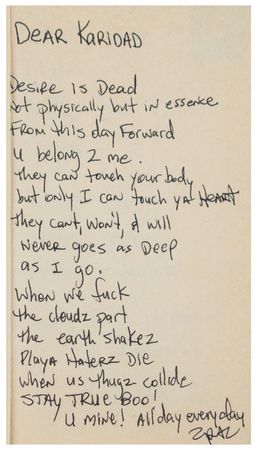 Lot #4622 Tupac Shakur Notebook with (5) Handwritten and Signed Letters and Notes - Image 4