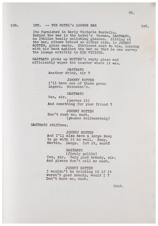 Lot #4523 Sex Pistols Original Draft Script for 'Who Killed Bambi?' - Image 7