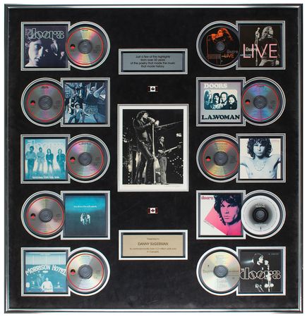 Lot #4126 The Doors: Danny Sugerman Oversized Canadian Multi-Diamond Sales Award - Image 1