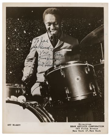 Lot #4172 Art Blakey Signed Photograph