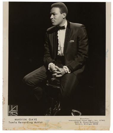Lot #4336 Marvin Gaye Twice-Signed Photograph - Image 1