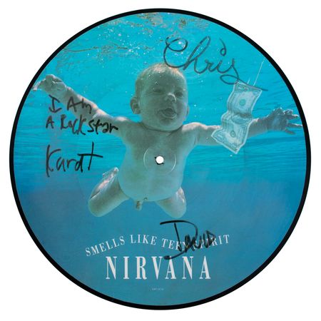 Lot #4617 Nirvana Signed Picture Disc - Image 1