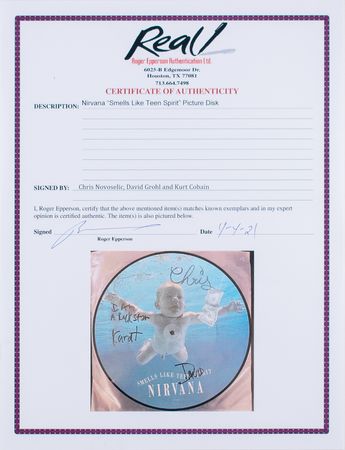 Lot #4617 Nirvana Signed Picture Disc - Image 3