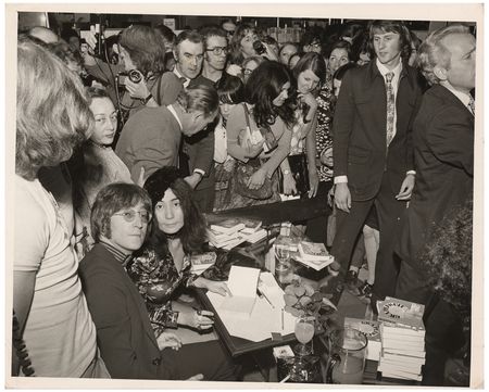 Lot #4056 John Lennon and Yoko Ono Original Wire Photograph - Image 1