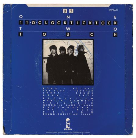 Lot #4596 U2 Signed 45 RPM Record - Image 1