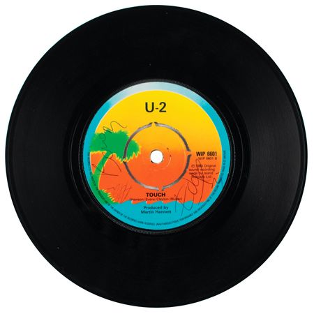 Lot #4596 U2 Signed 45 RPM Record - Image 2