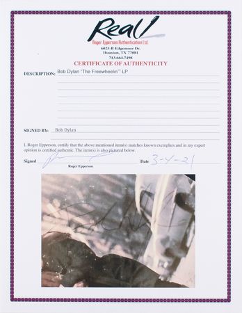 Lot #4066 Bob Dylan Signed Album - Image 3