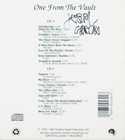 Lot #4132 Jerry Garcia Signed CD