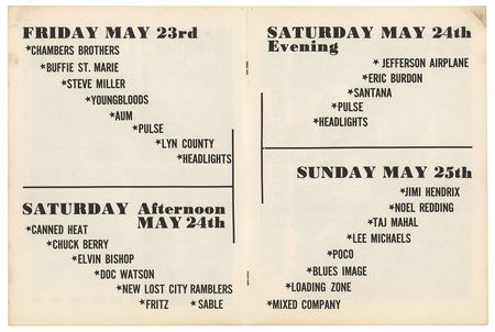 Lot #4077 Jimi Hendrix Experience: Rare 1969 Northern California Folk-Rock Festival Program - Image 3