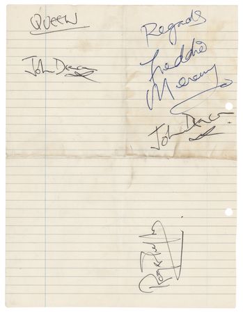 Lot #4151 Queen Signatures and Liverpool Handbill First 1973 British Tour - Image 1