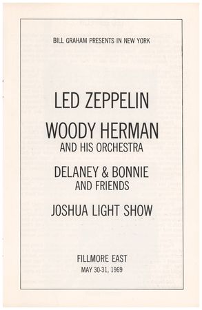 Lot #4139 Led Zeppelin 1969 Fillmore East Program - Image 1