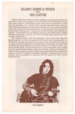 Lot #4380 Eric Clapton 1970 Fillmore East Program - Image 2