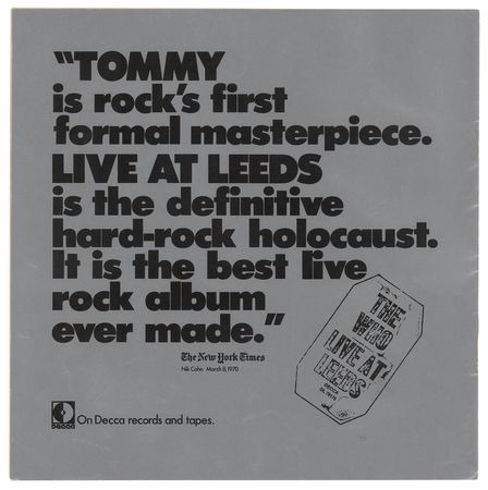 Lot #4119 The Who 1970 'Tommy' Metropolitan Opera House Program - Image 4