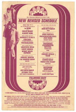 Lot #4122 The Who 1969 Fillmore East Postcard Handbill - Image 1