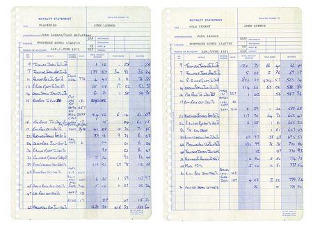 Lot #4055 John Lennon and Paul McCartney (5) Royalty Statements from 1971 - Image 3