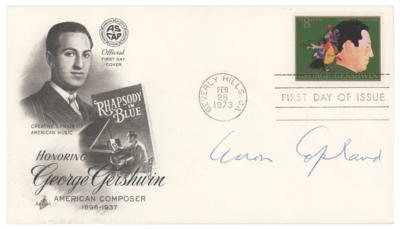 Lot #784 Aaron Copland Signed Photograph and FDC - Image 1