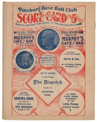 Lot #995 Pittsburgh Pirates: 1902 Program with Honus Wagner Program - Image 2
