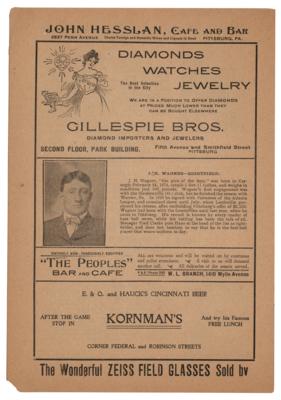 Lot #994 Pittsburgh Pirates: 1901 Program with Honus Wagner Program - Image 3