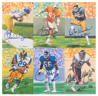 Lot #963 Football Hall of Fame Lot of (19) Signed Goal Line Art Cards Goal Line Art Cards - Image 1
