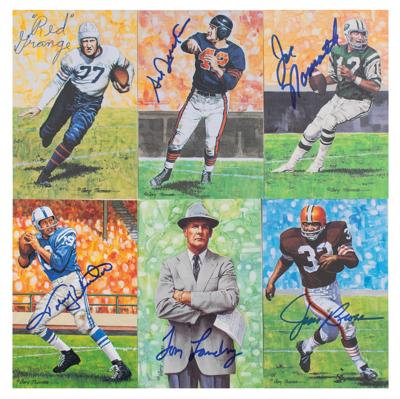 Lot #962 Football Hall of Fame Lot of (114) Signed Goal Line Art Cards Goal Line Art Cards - Image 1