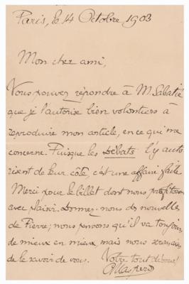 Lot #318 Gaston Maspero Autograph Letter Signed