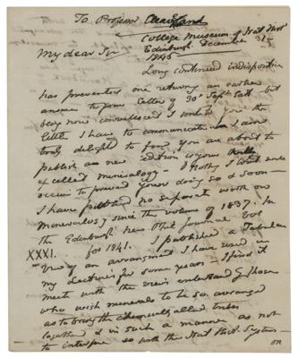 Lot #279 Robert Jameson: Darwin's teacher discusses systems of geological classification: 