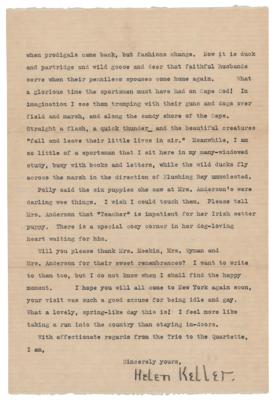 Lot #284 Helen Keller: Helen Keller takes a sip of 