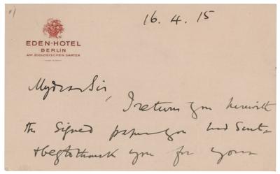 Lot #213 Roger Casement Autograph Letter Signed - Image 2