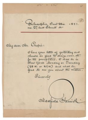 Lot #640 Maxfield Parrish Autograph Letter Signed