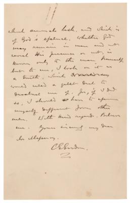 Lot #482 Charles ?Chinese? Gordon: On the difference between man and animal: 