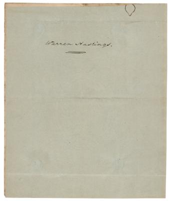 Lot #259 Warren Hastings Letter Signed - Image 4