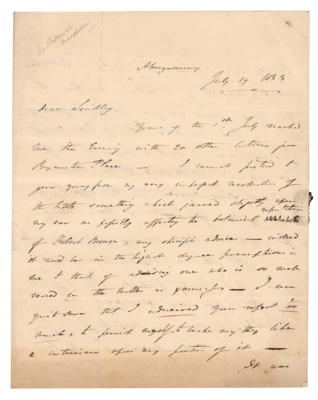 Lot #334 Roderick Murchison: Handwritten letter concerning 