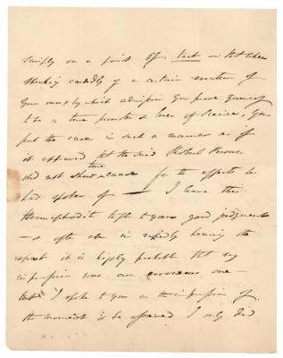 Lot #334 Roderick Murchison: Handwritten letter concerning 