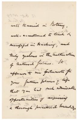 Lot #349 John Phillips: Praises for a botanist's work ethic from the 'Mesozoic' geologist: 