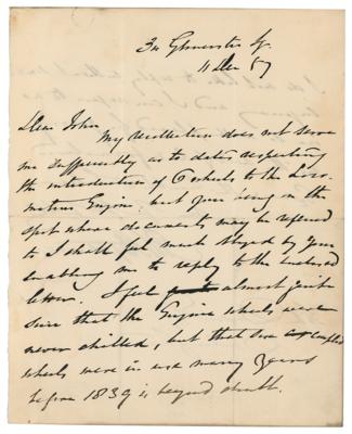 Lot #394 Robert Stephenson: Handwritten letter