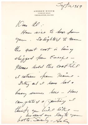 Lot #680 Andrew and Jamie Wyeth (2) Signed Items - Image 1