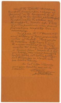 Lot #728 Booth Tarkington Autograph Letter Signed - Image 2