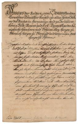 Lot #282 Joseph II, Holy Roman Emperor Document