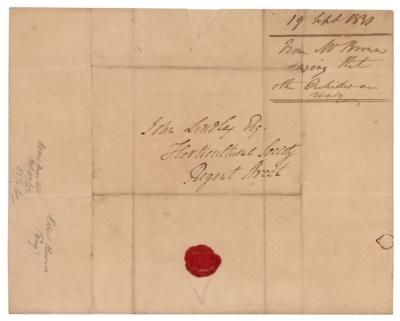 Lot #115 Robert Brown: Handwritten letter by Robert Brown on 