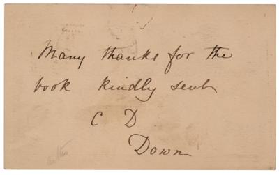 Lot #118 Charles Darwin Autograph Note Signed