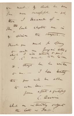Lot #119 Charles Darwin: Darwin on the Origin of Species: 