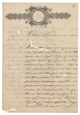 Lot #283 Benito Juarez Document Signed - Image 1