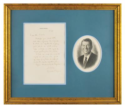 Lot #25 Ronald Reagan Autograph Letter Signed
